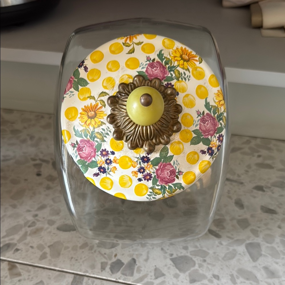 MacKenzie-Childs Yellow and Pink Floral Accent Decor